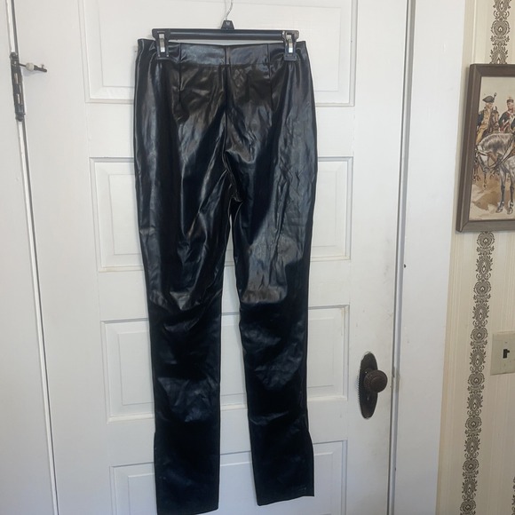 SBetro Black Shiny Lined Polyurethane Pants Small Long - Picture 2 of 6